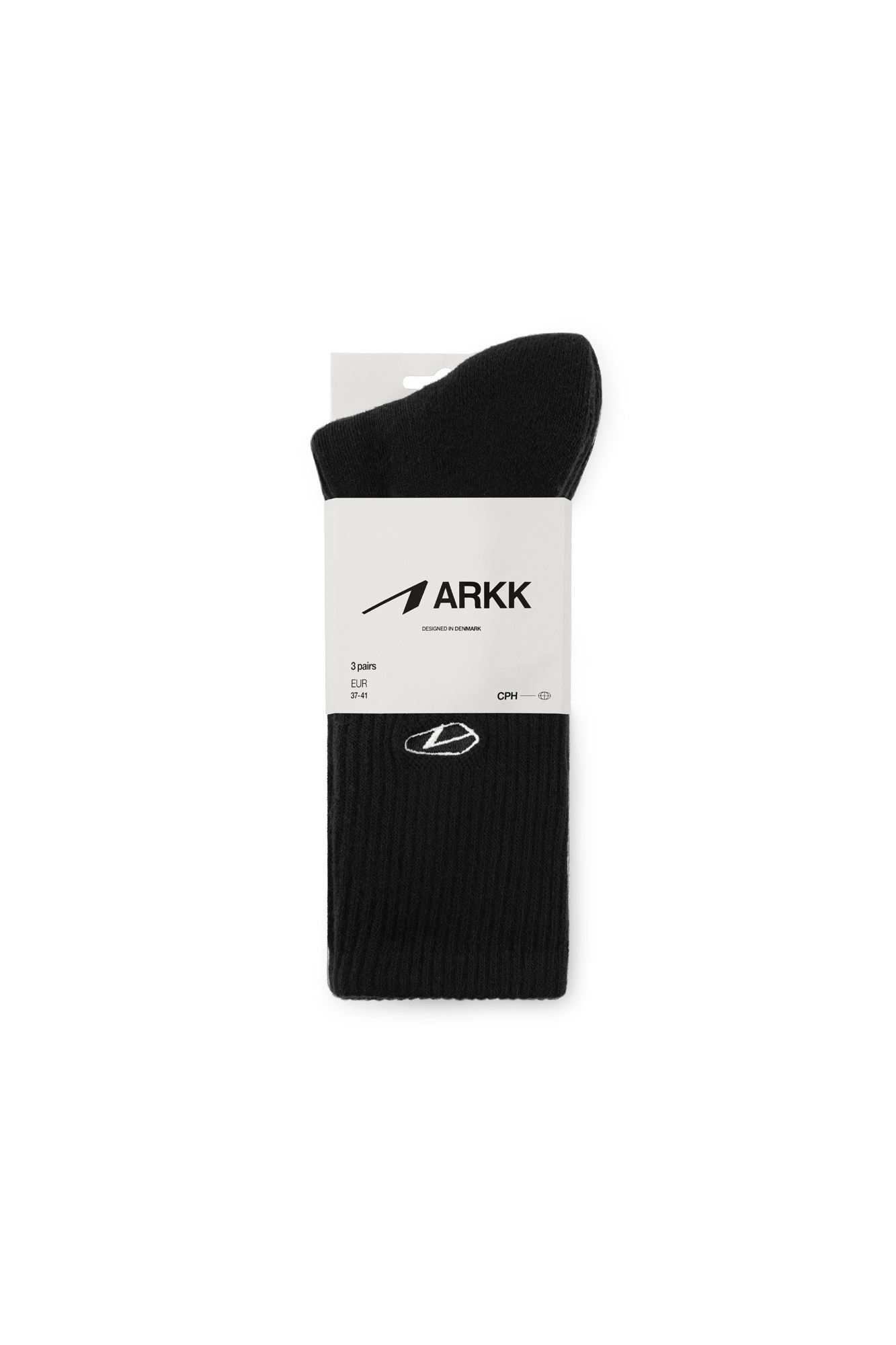ARKK Accessories ARKK Cushioned Socks 3-pack | Black Socks