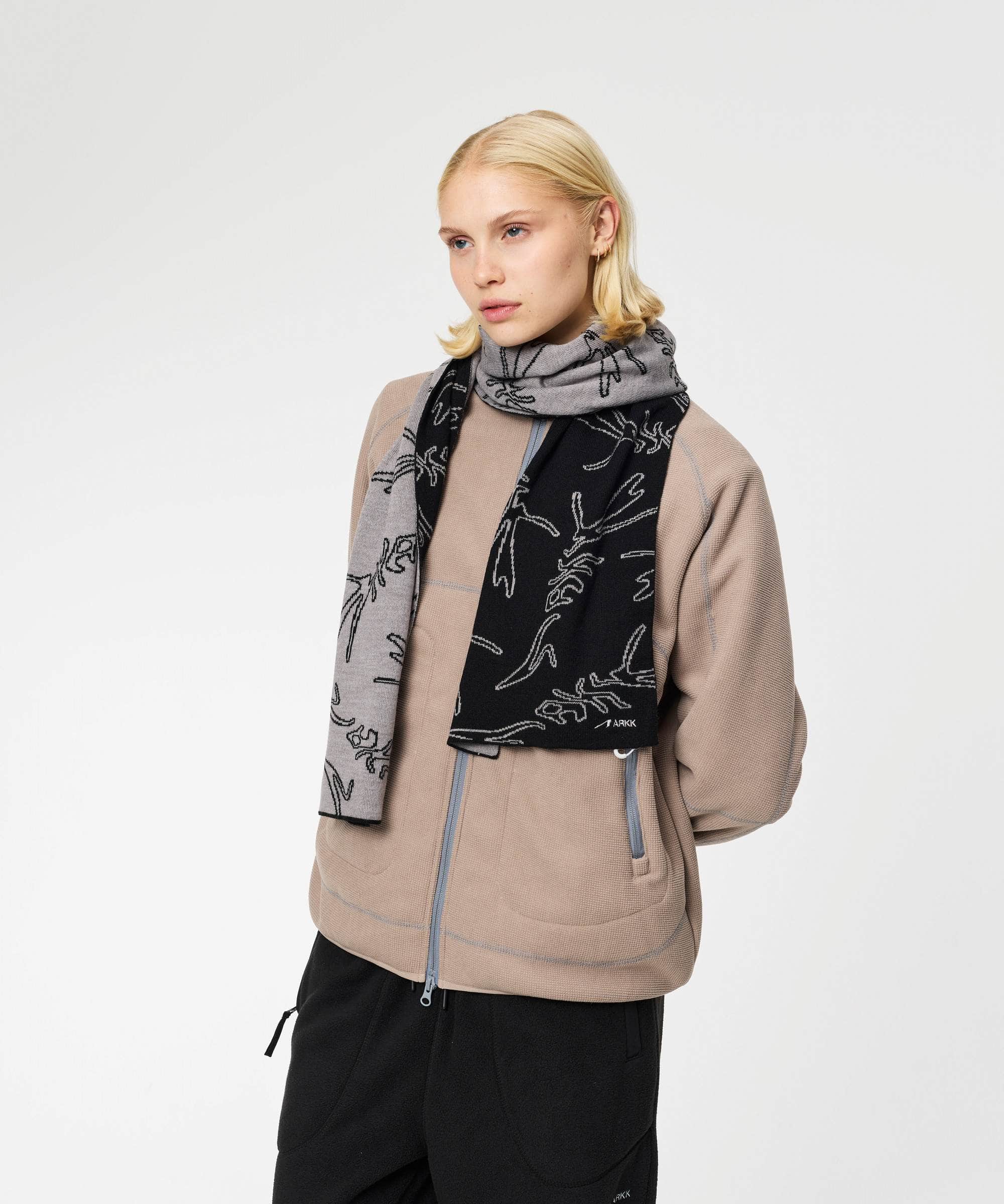 ARKK Accessories ARKK Liquid Scarf | Black Grey Scarf