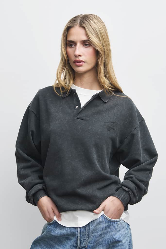 ARKK Apparel ARKK Long Sleeve Polo 1.0 | Black Sweatshirt