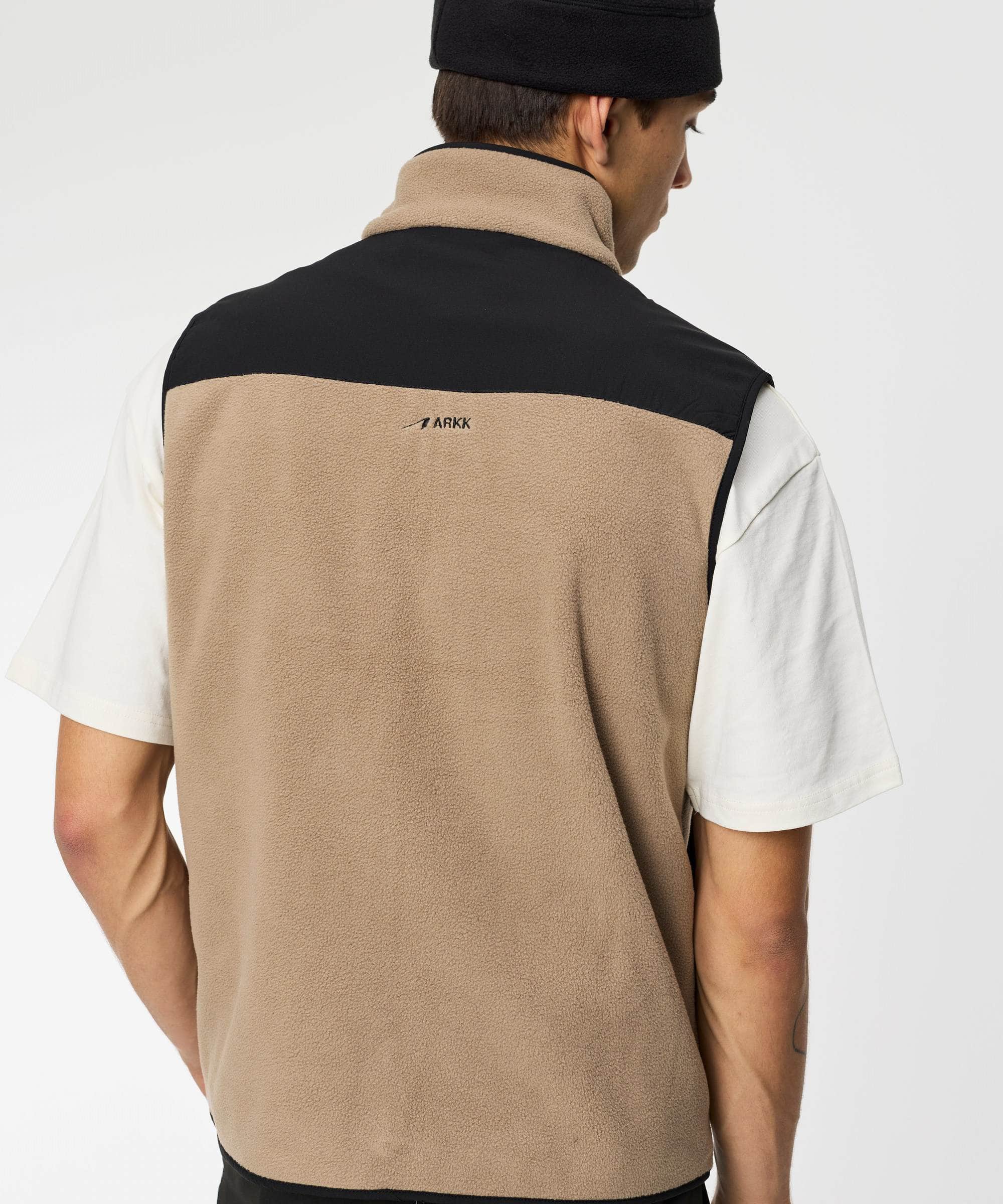 ARKK Apparel Elda Fleece Vest | Taupe Vest