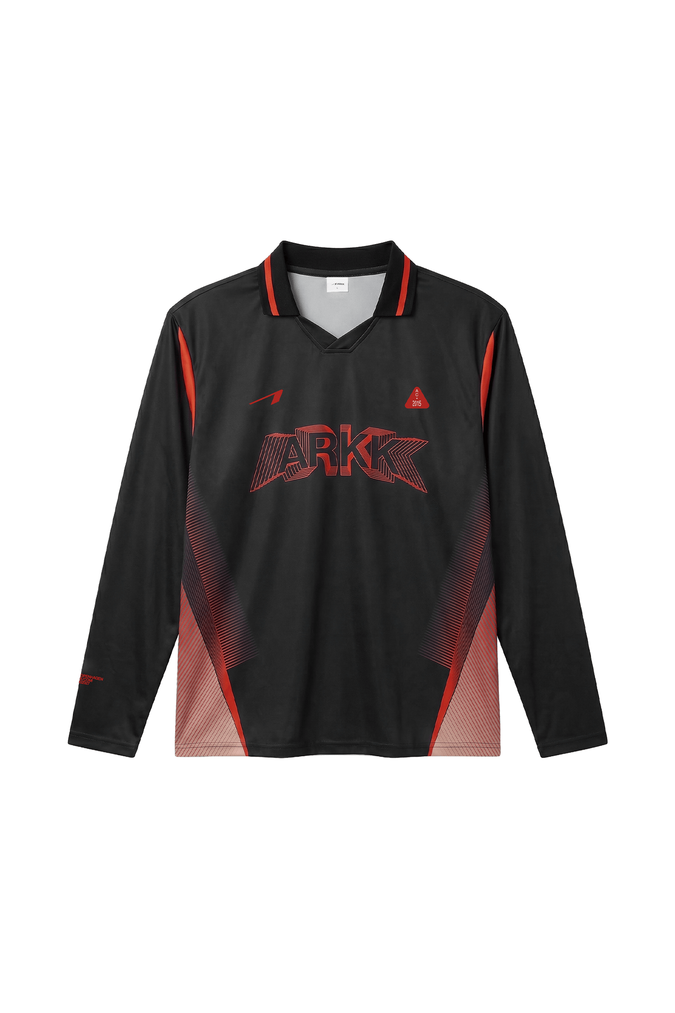 ARKK Apparel Football Shirt LS | Black Red T-Shirt