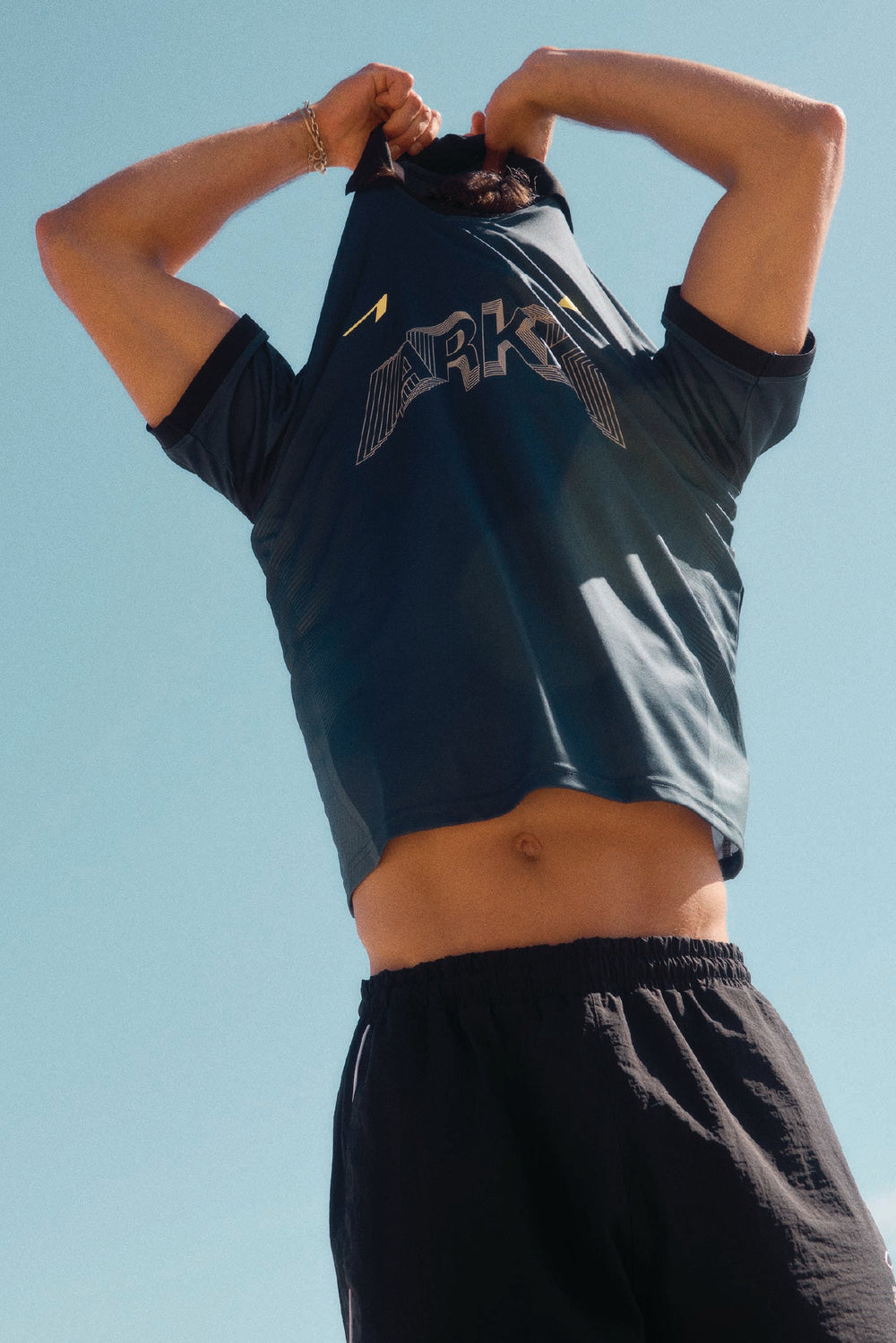 ARKK Apparel Football Shirt | Navy Black Yellow T-Shirt
