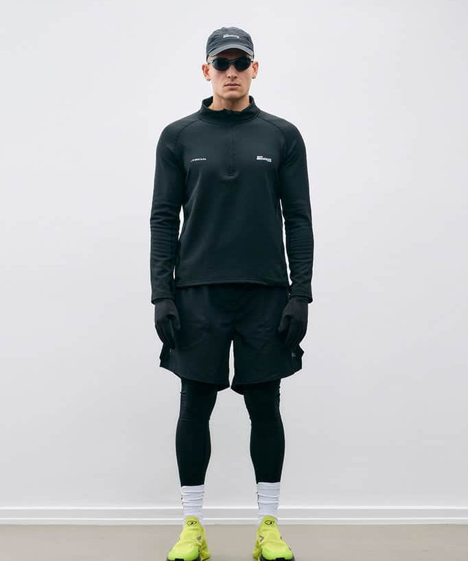 ARKK Apparel Hav Runner Half Zip | Black - Men Sweatshirt