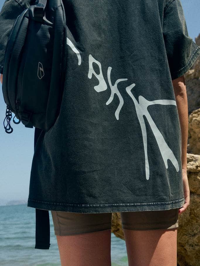 ARKK Apparel Liquid Boxy Tee | Faded Black T-Shirt