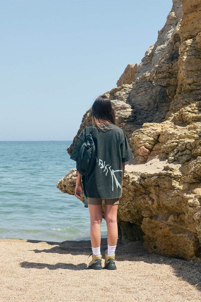 ARKK Apparel Liquid Boxy Tee | Faded Black T-Shirt