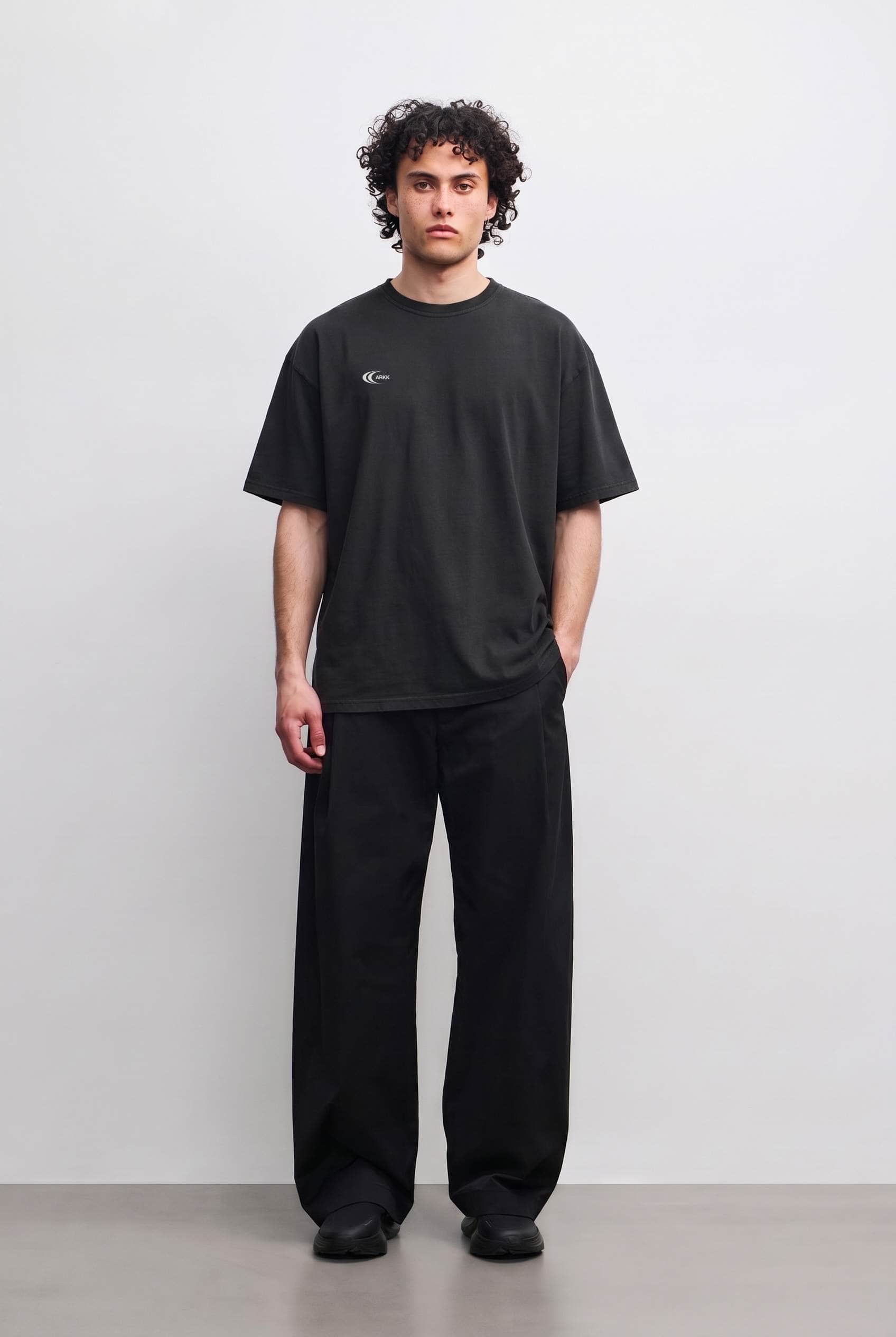 ARKK Apparel Liquid Boxy Tee | Faded Black T-Shirt