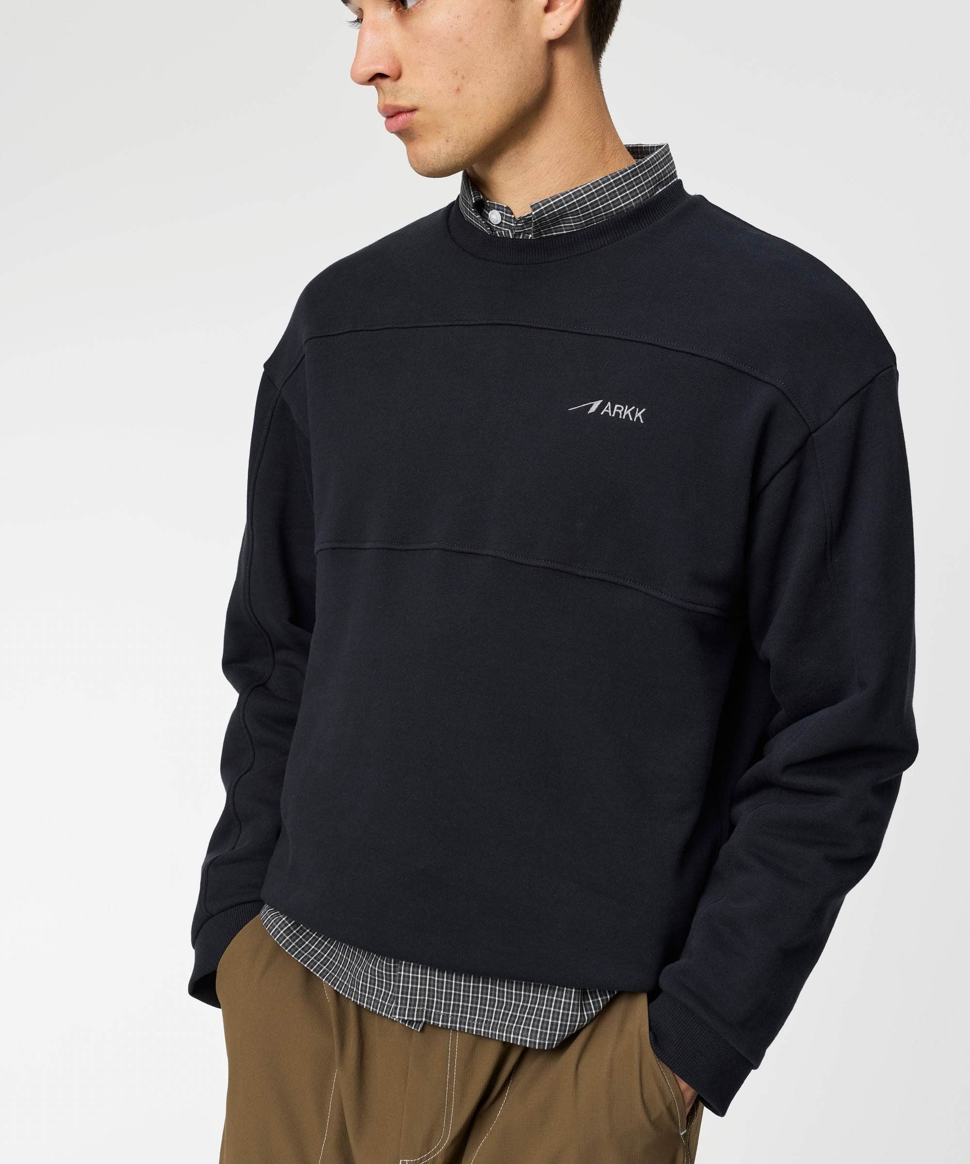 ARKK Apparel Panel Crew | Black Panel Crew