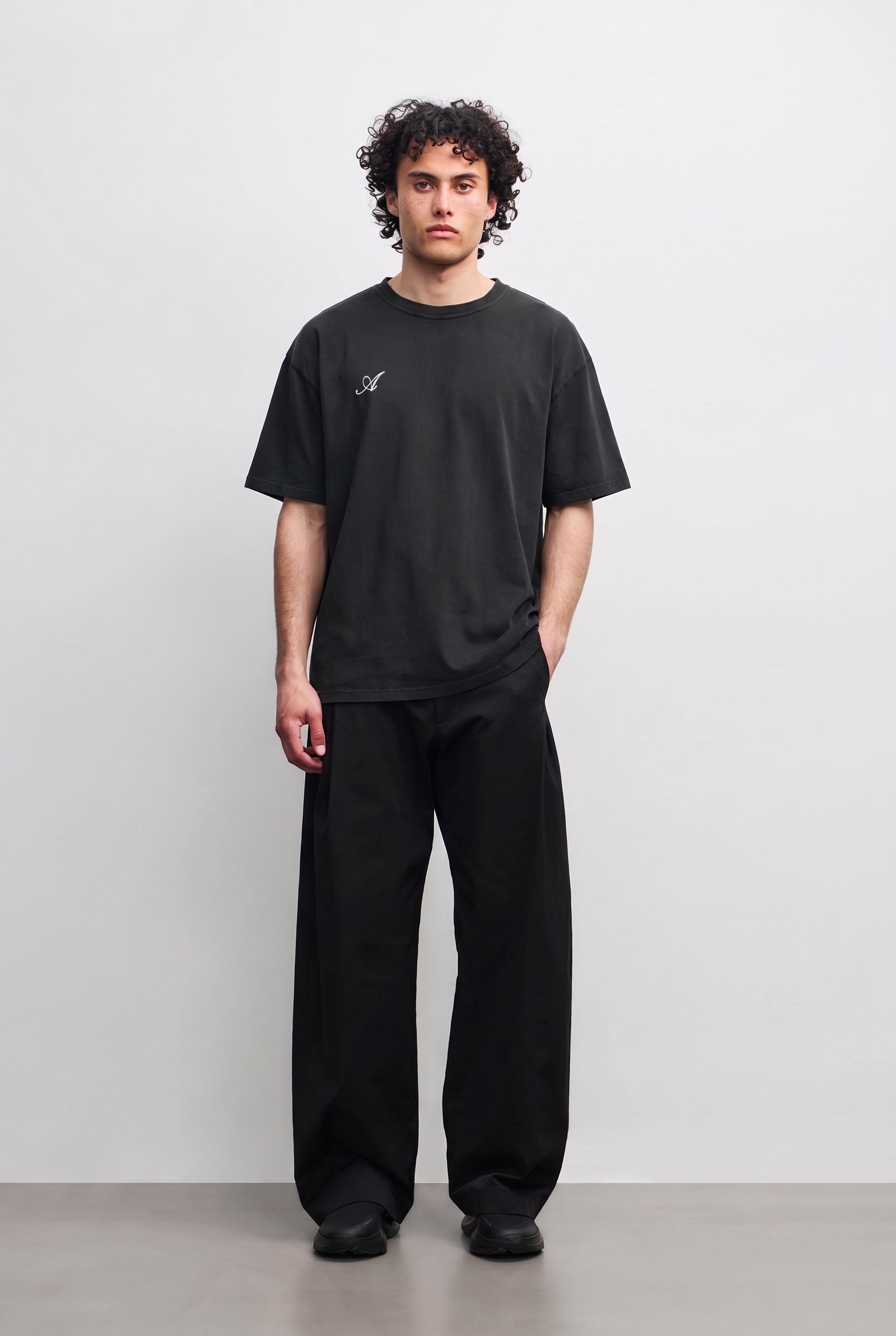 ARKK Apparel Sans Serif Boxy Tee | Black T-Shirt