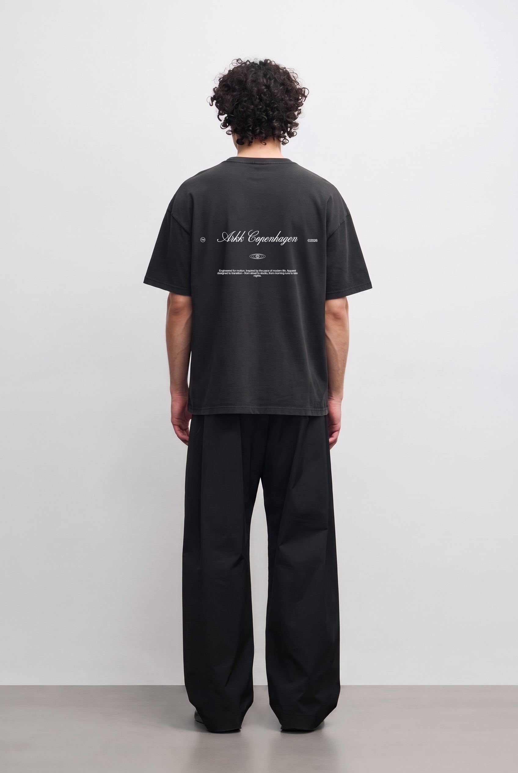 ARKK Apparel Sans Serif Boxy Tee | Black T-Shirt