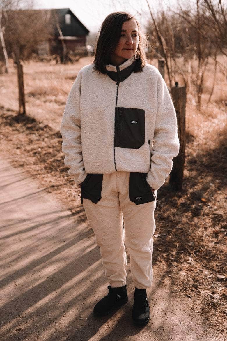 ARKK Apparel ARKK Box Logo Polar Jacket | Light Sand Dark Army Polar Jacket